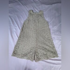 Zara Beige Floral Lace Blouse